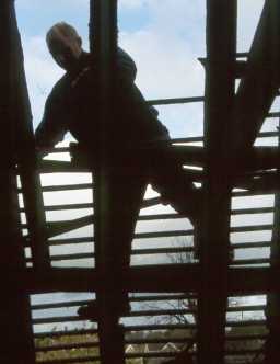 John Denny removing old roof